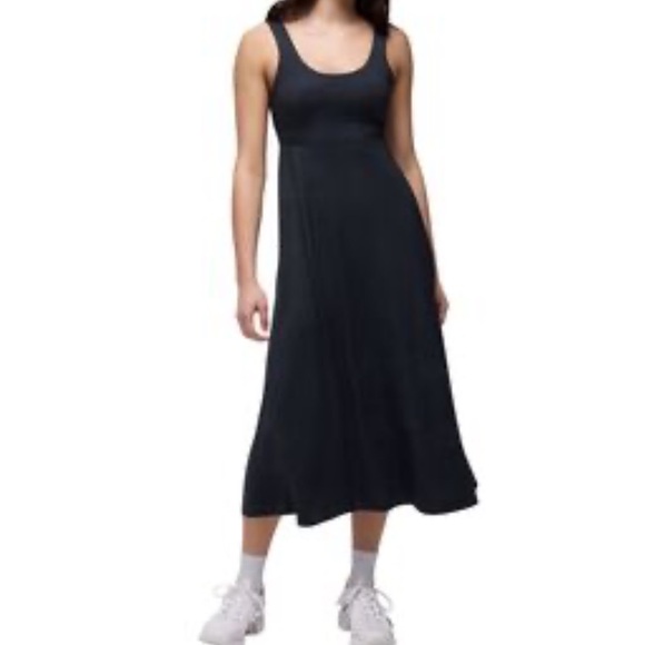 PrAna Lata Beach Maxi Dress Shadow Linea Cutout Back Built in Sports Bra Size M - Picture 2 of 8